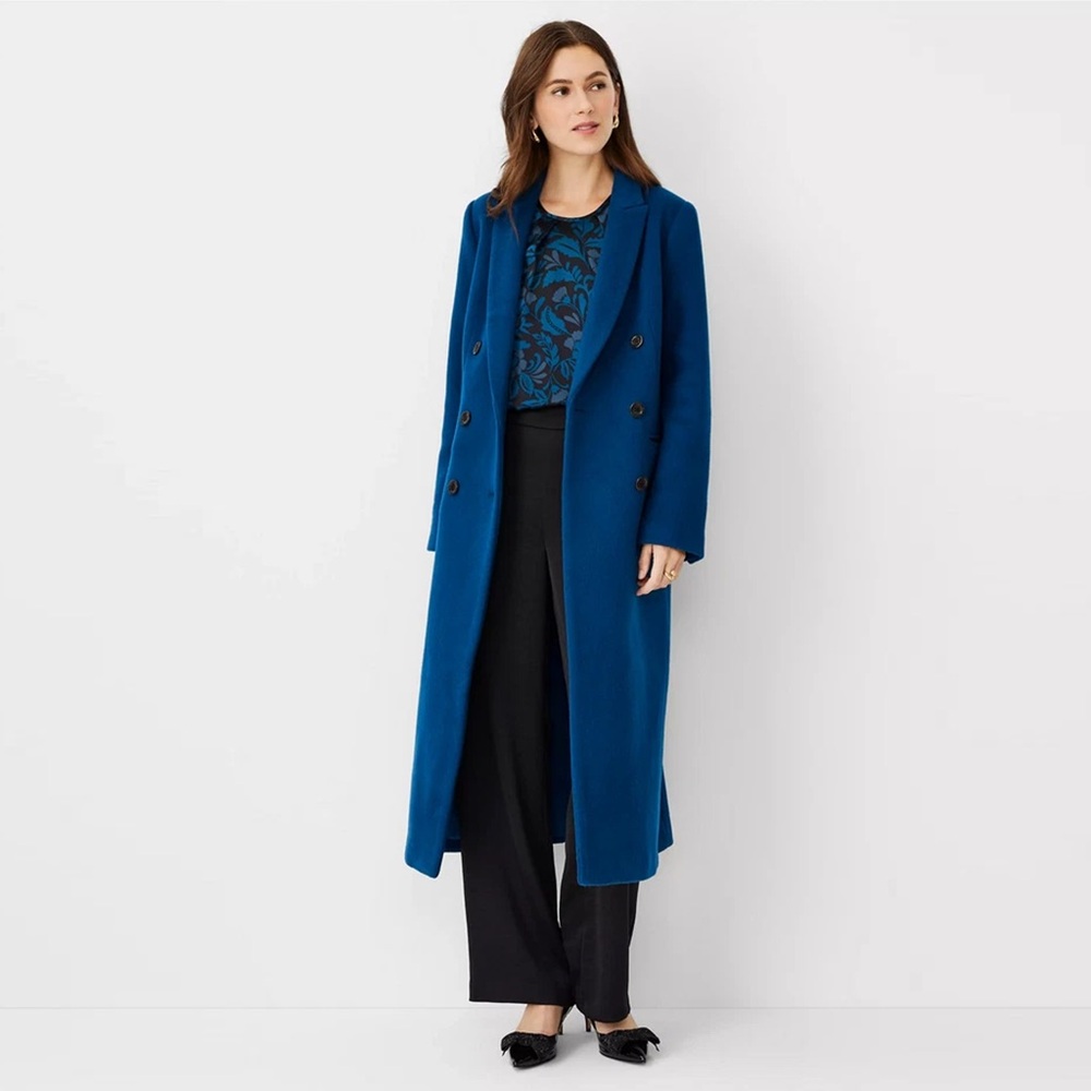 Ann Taylor - Wool Blend Chesterfield Coat - Jazz Blue